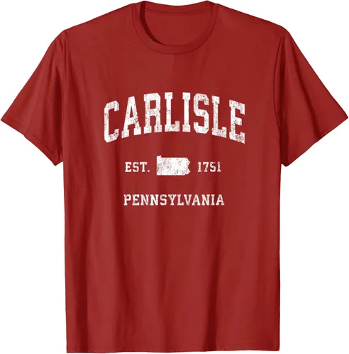 Vista 16 de Carlisle Pennsylvania PA - Camiseta deportiva vintage con diseño deportivo, Negro, S
