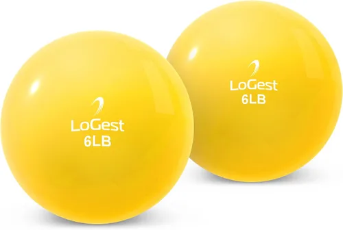 Vista 8 de Logest Par de pelotas de ejercicio de tonificación ponderada, bola medicinal de forma redonda, 1 libra, 2 libras, 3 libras, 4 libras, 5 libras, 6