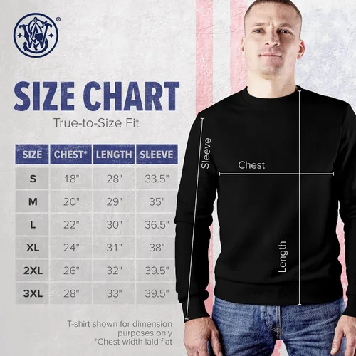 Vista 3 de Smith Wesson Camiseta de algodón de manga corta para hombre con logo Shield