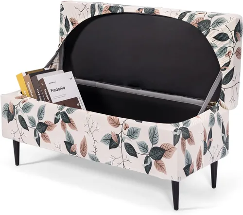 Vista 17 de FUANGUI Funda para Otomán Elástica de Almacenamiento Funda para Banco Otomán Impresa Plegable Banco de Almacenamiento Funda para Otomán Reposapiés