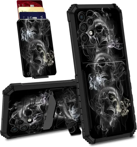 Vista 10 de BVDIKMI Funda para Samsung Galaxy A32 5G con ranura desmontable para tarjetero, soporte híbrido, de doble capa, resistente, a prueba de golpes