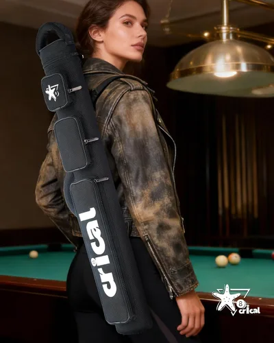 Vista 7 de CRICAL Pool Cue Case 2x4 Hard Pool Stick Case Holds 2 Butts and 4 Shafts for Adults Billiard Cue Case with Soft Shoulder Straps Negro