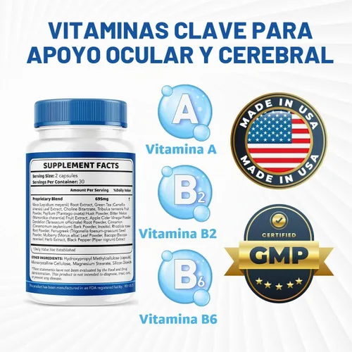 Vista 3 de Visium Pro Vision Support - Cápsulas oficiales de suplemento de salud, píldoras de vitaminas Naturales VisiumPro para la salud visual