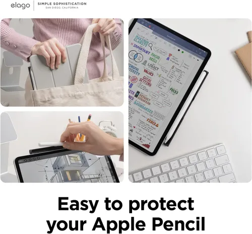 Vista 5 de elago Soporte de metal compatible con Apple Pencil Series (USB-C, Pro, 2ª generación), compatible con teclado Apple Magic, funda con teclado
