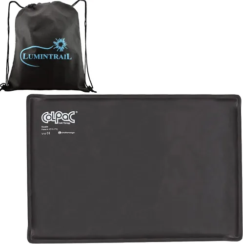 Vista 10 de Chattanooga ColPac, paquete de hielo de gel reutilizable para terapia de frío, 6.5 x 11 pulgadas, paquete de 2 unidades, poliuretano negro, con una