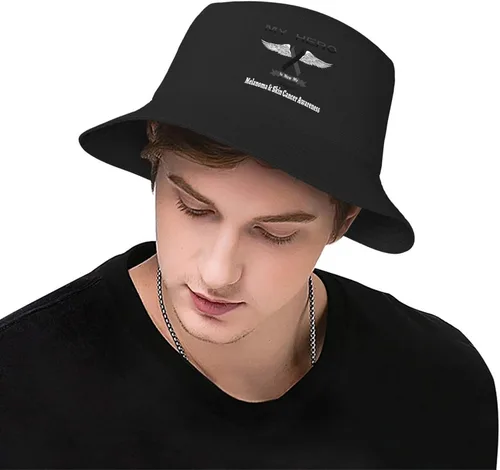 Vista 6 de My Hero is Now My Angel Melanoma & Skin Cancer Awareness Bucket Hats Double-Woven for WomenMen Adult Fisherman's Hat Sun Cap Packable Outdoor