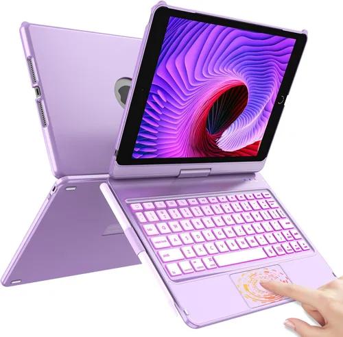 Vista 8 de HOTLIFE Funda de teclado para iPad 10.2 de 9ª/8ª/7ª generación, teclado táctil para iPad de 9ª generación, 8ª generación, 7ª generación, funda Negro