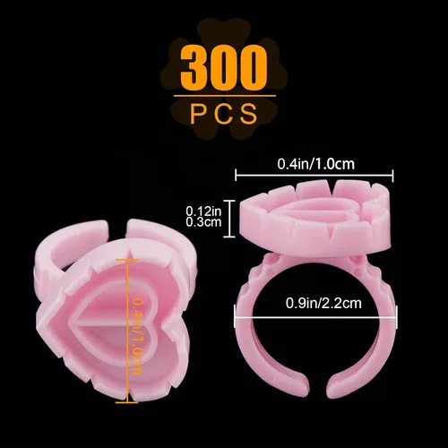 Vista 2 de 300 anillos de pegamento para pestañas para suministros de extensión