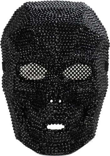 Vista 16 de Trendy Apparel Shop Accesorio de disfraz de media máscara de calavera con diamantes de imitación