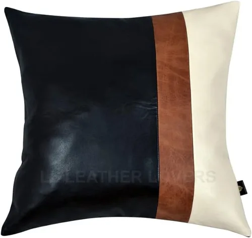 Vista 44 de LL LEATHER LOVERS Funda de almohada de piel de cordero - Funda de cojín para sofá, fundas decorativas para sala de estar y dormitorio, 20 x 20 Negro