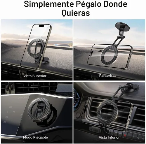 Vista 2 de SYNCWIRE Compatible con soporte magnético para teléfono MagSafe para Dash y Fibra de carbono