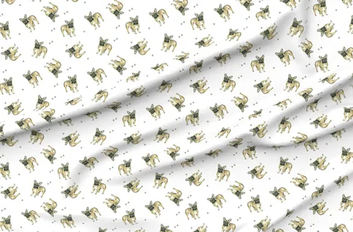 Vista 4 de Spoonflower Tela – Bulldogs franceses Bulldog Frenchie Frenchies Perros Cachorro impreso en tela de gasa Fat Quarter – Ropa de moda de costura