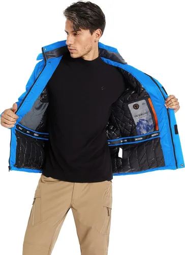 Vista 3 de INVACHI Mens Waterproof Ski Snowboard Jacket Windproof Warm Winter Snow Coat Hooded Raincoat