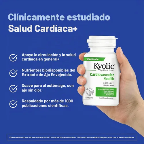 Vista 2 de Cápsulas con extractos de ajo añejado Kyolic, fórmula 100 original cardiovascular, 10041, 1, 1 Supports Circulatory Function and Overall Heart