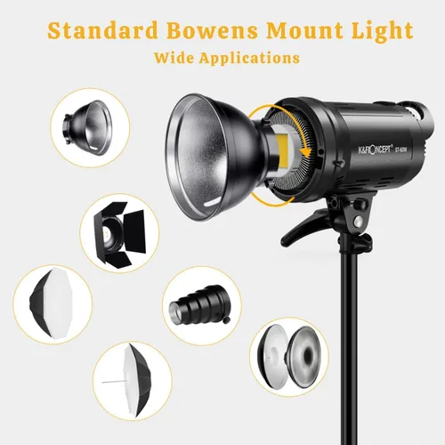 Vista 7 de K&F CONCEPT Luz de video LED SL-60W Iluminación continua con montaje Bowens, 5600K CRI95+ Iluminación regulable para fotografía, tiro al aire libre