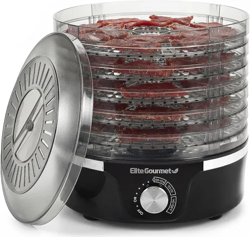 Vista 9 de Elite Gourmet Deshidratador de alimentos, bandejas de acero inoxidable