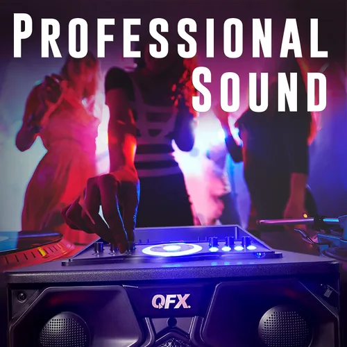 Vista 5 de QFX Altavoces Bluetooth grandes profesionales E-1500 Sistema de altavoces PA portátiles Woofers duales de 15 pulgadas, tweeter de 1.5 pulgadas