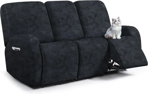 Vista 83 de ANARACHON Fundas para sillas reclinables con aspecto de cuero, funda elástica de 4 piezas, funda suave para silla reclinable, protector de muebles