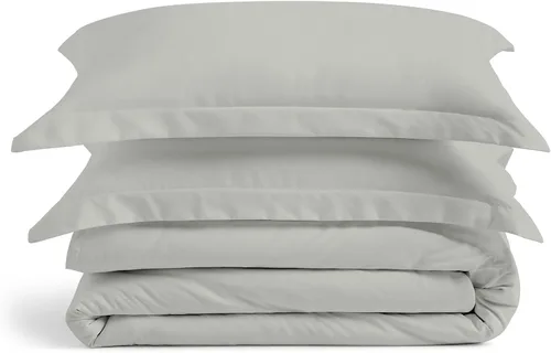 Vista 19 de Cosy House Collection Juego de funda de edredón de lujo de 2 piezas, mezcla de rayón derivado del bambú, ropa de cama ultrasuave, protector de Crema