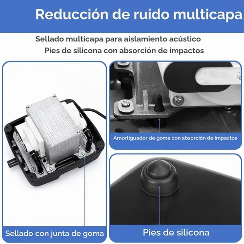 Vista 3 de AquaMiracle Bomba de Aire Lineal Super Poderosa AP-40/AP-60/AP-80 Aireador de Estanque, Aireador Séptico, Bomba de Aire Hidropónico, Bomba de Aire