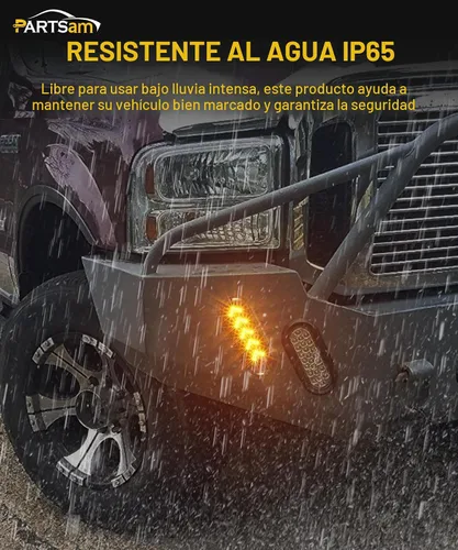 Vista 7 de Partsam 2 luces de señal de giro ovaladas de 6 pulgadas, para camión, remolque, color ámbar, 25 LED, montaje en superficie, lente ahumada