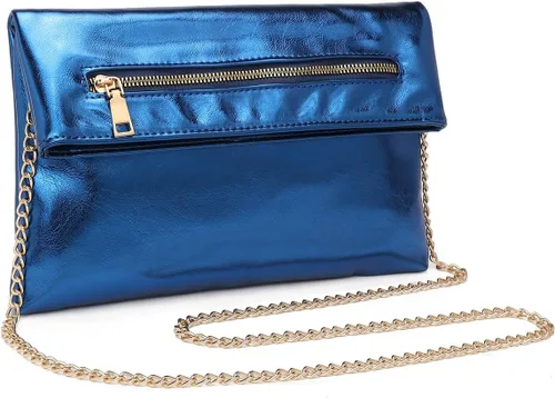 Vista 2 de Bolso de mano para mujer, bolso de noche con correa de cadena, sobre de moda, bolso cruzado de boda formal