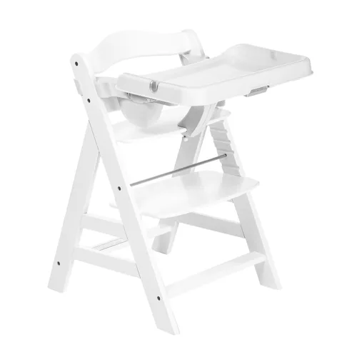 Vista 11 de hauck Alpha+ Grow Along - Trona elevada de madera de haya maciza con asiento ajustable, arnés de seguridad de 5 puntos y barra de parachoques