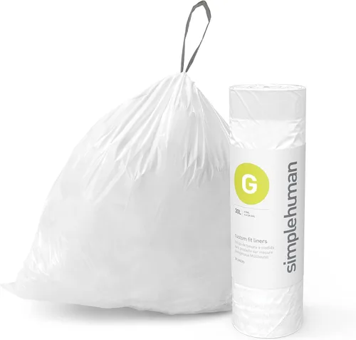 Vista 51 de simplehuman Forro para bote de basura de ajuste personalizado, 45 litros/12 galones, 20 unidades (paquete de 2)
