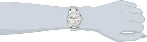 Vista 5 de Bulova Reloj cronógrafo con tachuelas de diamantes 96R19 para mujer, Blanco, Reloj de cuarzo, cronógrafo
