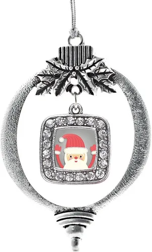 Vista 193 de Inspired Silver - Bon Voyage Cruise Ship Charm Ornamento – Adornos navideños cuadrados de plata con joyas de circonita cúbica