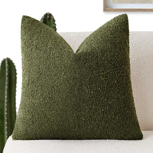 Vista 11 de Foindtower Fundas de almohada decorativas con textura de boucle, fundas de almohada sólidas, neutrales, suaves y acogedoras para silla, sofá