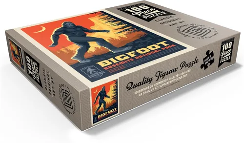 Vista 3 de MyPuzzle Legends of The National Parks: Yosemite's Bigfoot - Póster vintage - Rompecabezas de 100 piezas prémium para adultos