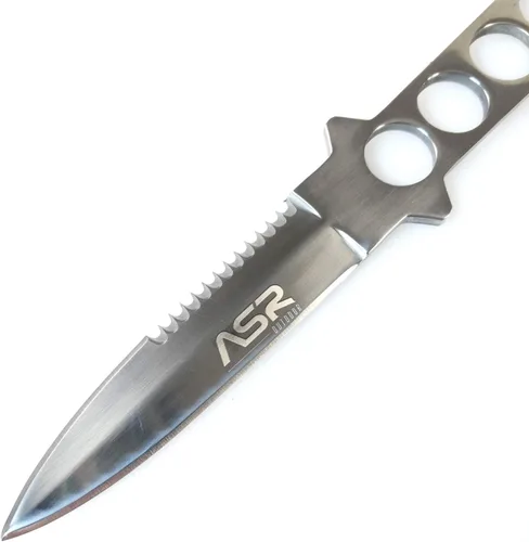 Vista 4 de WarTech Cuchillo de supervivencia de buceo de 8.75 pulgadas con funda para correa de pierna