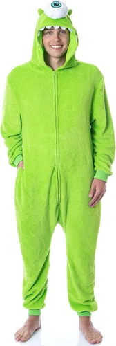Vista 5 de Disney Monsters Inc - Disfraz de Mike Wazowski Kigurumi para adultos, Verde lima (Lime Green)