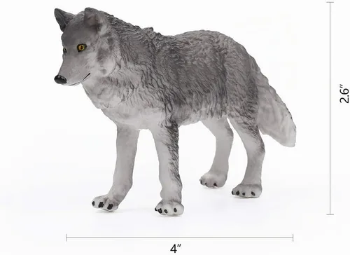 Vista 6 de RESTCLOUD Juego de 7 piezas de figuras de juguete de lobo conjunto de figuras de animales de lobo (Conjunto de lobo A)