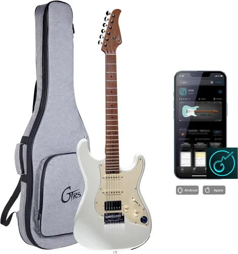 Vista 10 de GTRS S800 Kit de guitarra eléctrica inteligente con sistema de efectos, recogida HHS, máquina de tambor de bucle, batería de 12 horas de duración