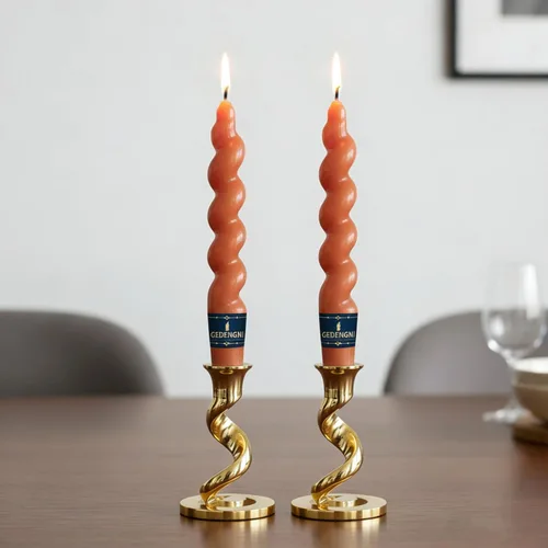 Vista 44 de Candelabros en espiral verde y velas cónicas verdes - Gedengni 7.5 pulgadas Velas cónicas cortas y encantadoras con diseño retorcido, velas sin