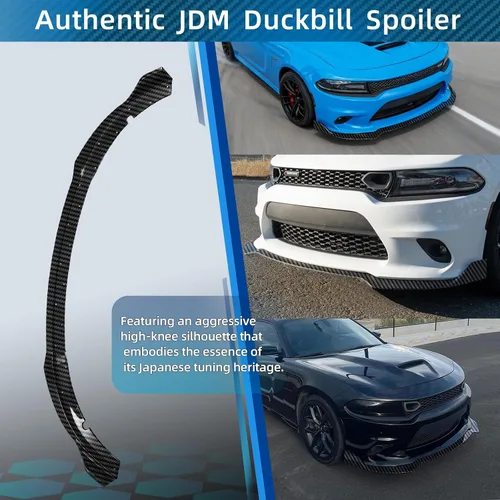 Vista 8 de Labio de Parachoques Delantero Compatible con Dodge Charger SE RT SRT GT 2015-2023 Estilo Deportivo Labio Alerón de Parachoques Delantero Divisor