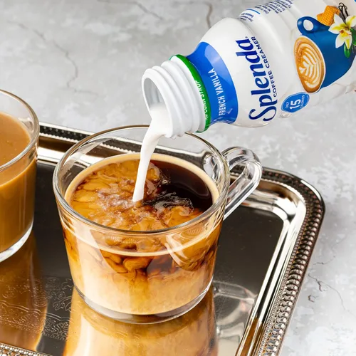 Vista 8 de SPLENDA Crema de café de vainilla francesa baja en calorías, sin azúcar, botella de 8 onzas líquidas
