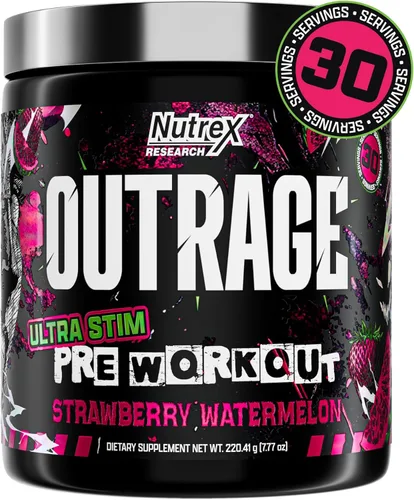 Vista 7 de Outrage Ultra HIGH STIM - Polvo de preentrenamiento para hombres, 400 mg de cafeína, L-citrulina, beta-alanina, creatina, energía extrema, enfoque