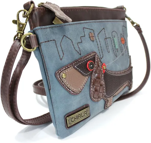 Vista 5 de Chala Mini bolso cruzado para teléfono con 2 correas ajustables, Azul