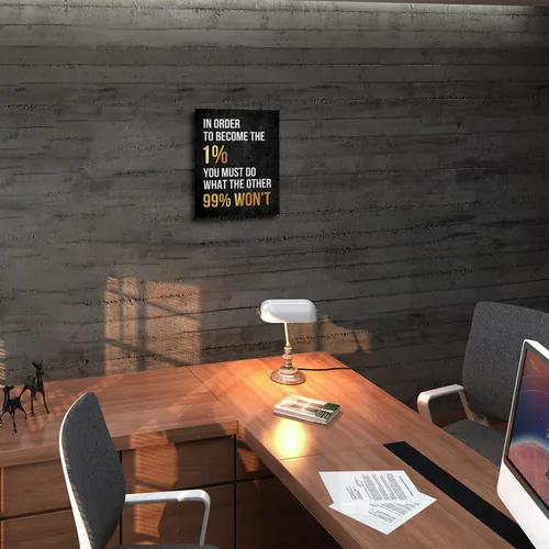 Vista 7 de Arte de Pared Inspiracional Lienzo Enmarcado 12 x 16 pulgadas (PARA CONVERTIRSE EN EL 1%) - Arte de Pared Decorativo con Citas Motivacionales