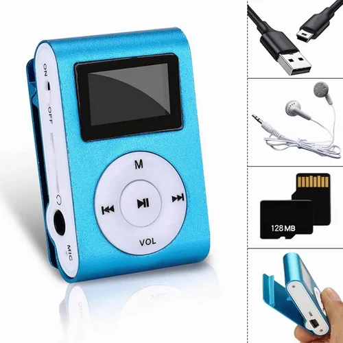 Vista 4 de Mini reproductor de MP3, reproductor de música portátil con carcasa de metal, diseño Lavalier, reproductor de audio digital de alta fidelidad