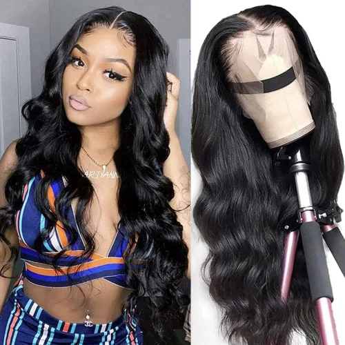 Vista 13 de Pelucas de cabello humano ondulado con encaje frontal de 13 x 4 HD, predepilada con Baby Hair, pelucas de cabello humano sin pegamento para mujeres