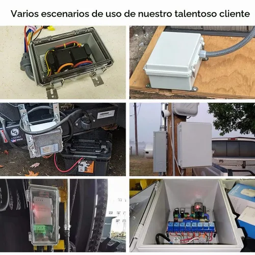 Vista 7 de LeMotech Caja Eléctrica, IP67 Impermeable con Bisagras Cubierta Transparente Pestillo de Acero Inoxidable Caja de Conexiones, Carcasa Eléctrica