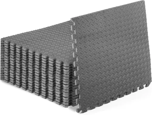 Vista 19 de ProsourceFit - Tapete de ejercicio tipo rompecabezas de ½ pulgada, losetas de espuma EVA entrelazadas para gimnasio en casa, para niños, crema, 24 x