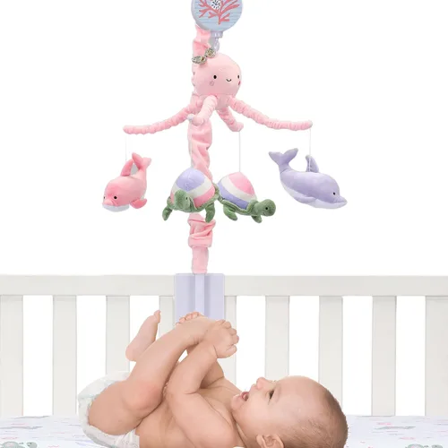 Vista 2 de Lambs & Ivy Sea Dreams Dolphin/Turtle Musical Baby Cuna Móvil Chupete Juguete
