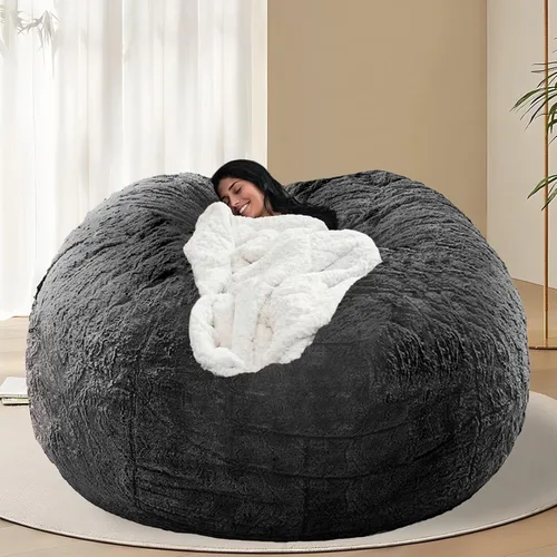 Vista 62 de BCU Funda para Silla Puf Ultra Suave Esponjosa de Piel Sintética Falsa Funda para Puf de Felpa Funda para Sillas de Sala de Estar para Adultos