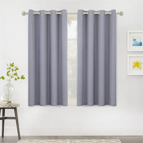 Vista 12 de MYSKY HOME Cortinas opacas negras para dormitorio, cortinas opacas de 84 pulgadas de largo para sala de estar, 2 paneles con aislamiento térmico