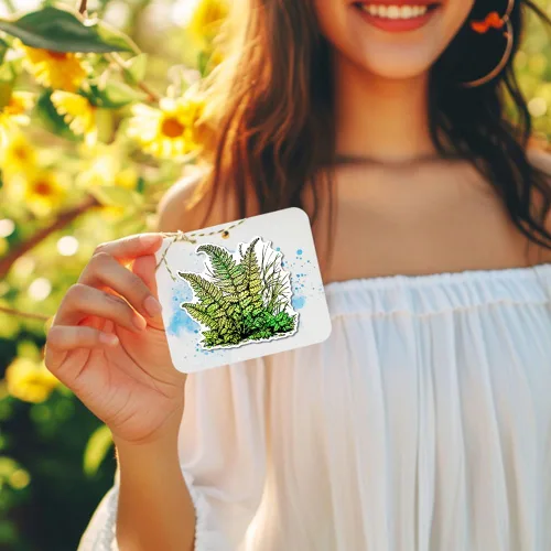 Vista 4 de GLOBLELAND Sellos transparentes de silicona con hojas de helechos, plantas, sellos transparentes para hacer tarjetas, manualidades, álbumes